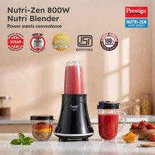 Prestige Nutri-Zen Mixer Grinder with 3 Polycarbonate Jars, Black (800W)