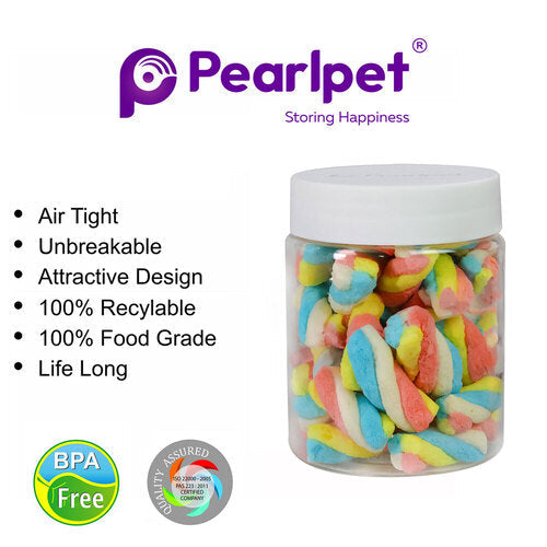 Pearlpet Round Dibbi Jar, Set of 3 (300 ml)