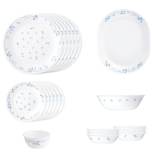 Corelle Livingware Round Blue Floral Dinner Set (21 Piece)