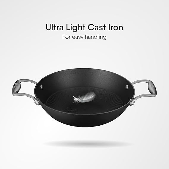 Stahl Blacksmith Hybrid Enamelled Cast Iron Kadhai – 1.3L