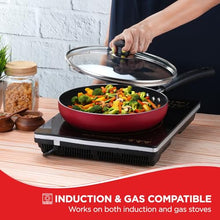 Vinod Zest Inducto Non-Stick Deep Frypan with Glass Lid (22 cm)