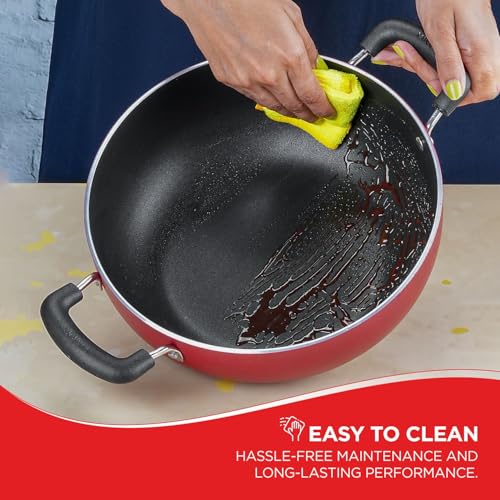Vinod Zest Inducto Non-Stick Deep Kadhai with Glass Lid (3.1 L)
