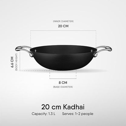 Stahl Blacksmith Hybrid Enamelled Cast Iron Kadhai – 1.3L