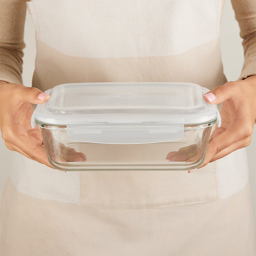Borosil Klip N Store Rectangle Glass Container (1.52 L)