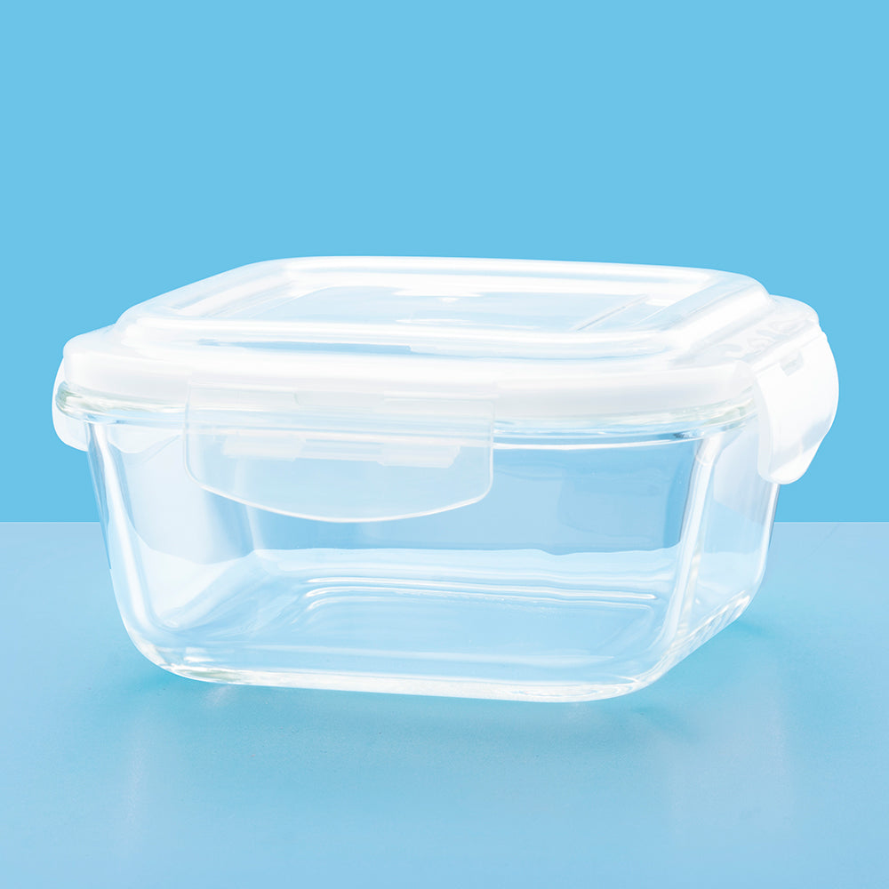 Borosil Klip N Store Square Glass Container (800 ml)