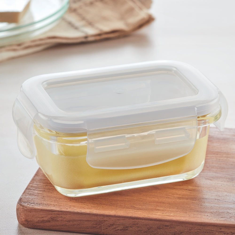 Borosil Klip N Store Rectangle Glass Container (120 ml)