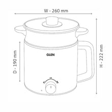 Glen Multi Cook Electric Kettle with Steamer, Silver & Black (1.5L, 600W)