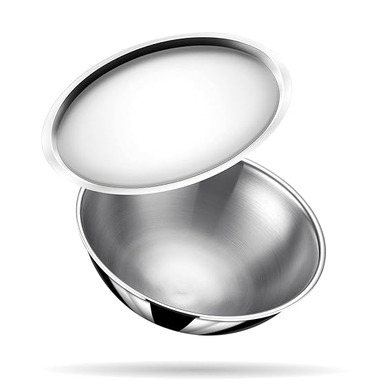 Stahl Artisan Triply Stainless Steel Tasla with Lid – 0.8 L