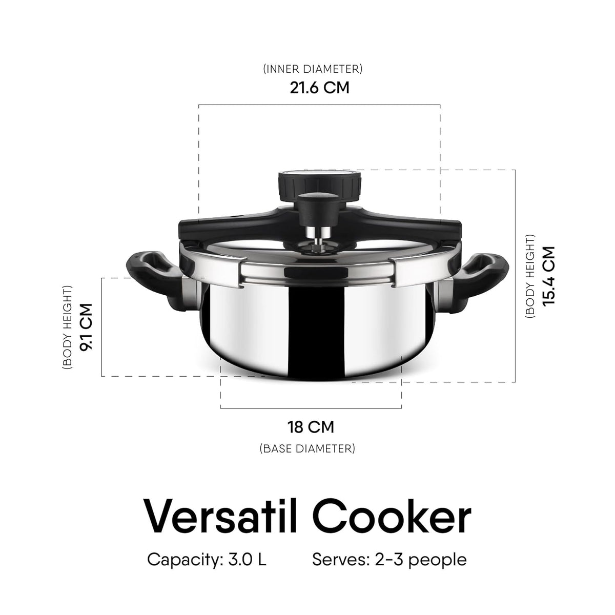 Stahl Versatil 3L Triply Pressure Cooker