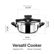 Stahl Versatil 3L Triply Pressure Cooker