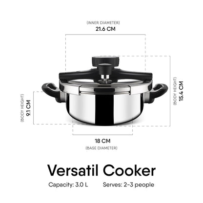 Stahl Versatil 3L Triply Pressure Cooker