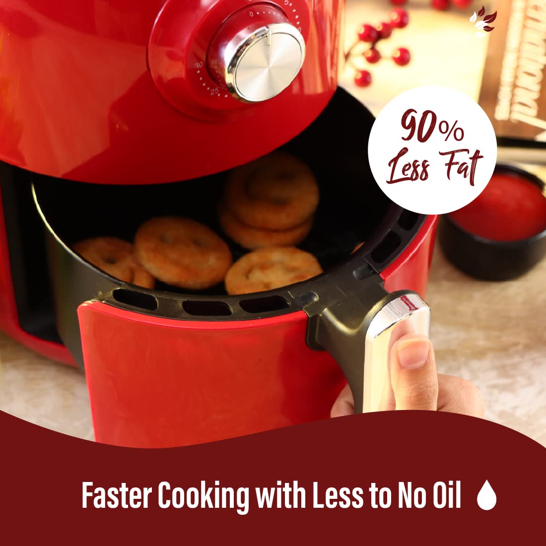 Wonderchef Crimson Edge Air Fryer, Red (1.8L) (1000W)