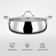 Stahl Artisan Triply Stainless Steel Biryani Handi with Dual Lid – 4L