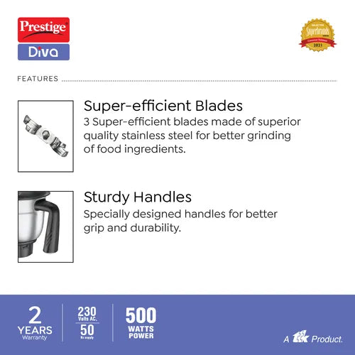 Prestige Diva 500W Mixer Grinder