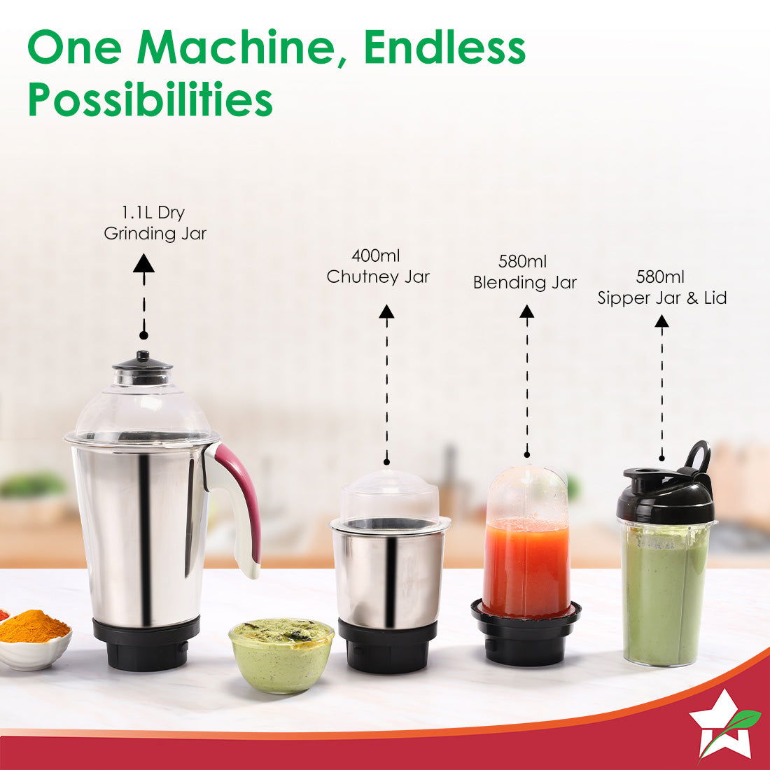 Wonderchef Acura Plus Mixer Grinder (750W)
