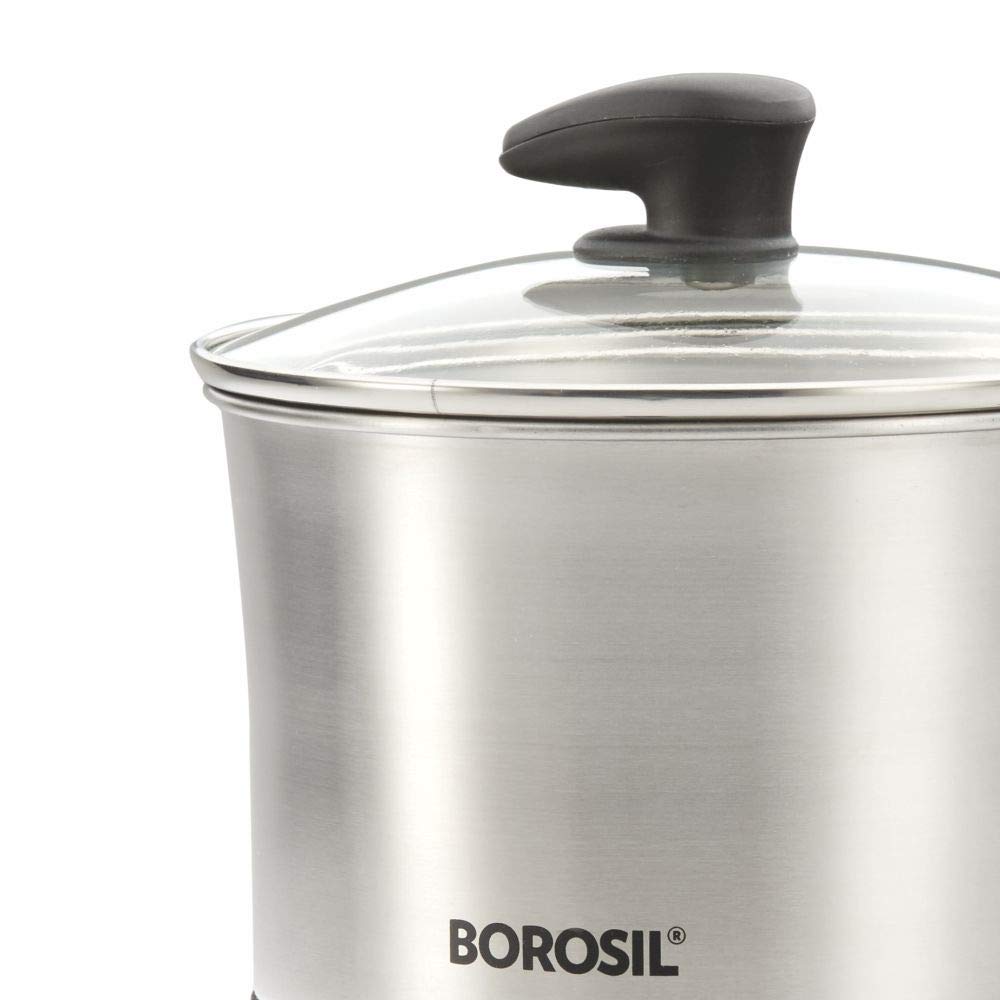 Borosil Omni Multi-Purpose Electric Kettle, Silver & Black (1.5L, 600W)