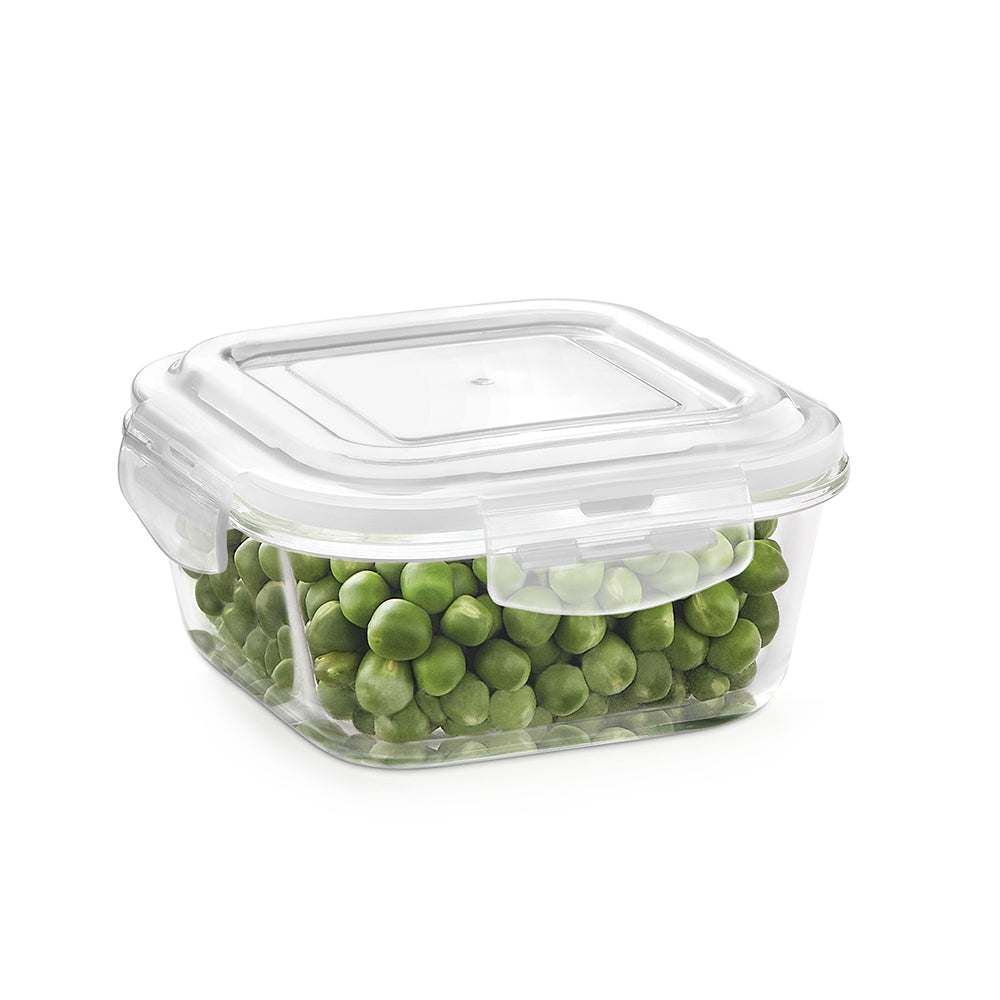 Borosil Klip N Store Square Glass Container (320 ml)