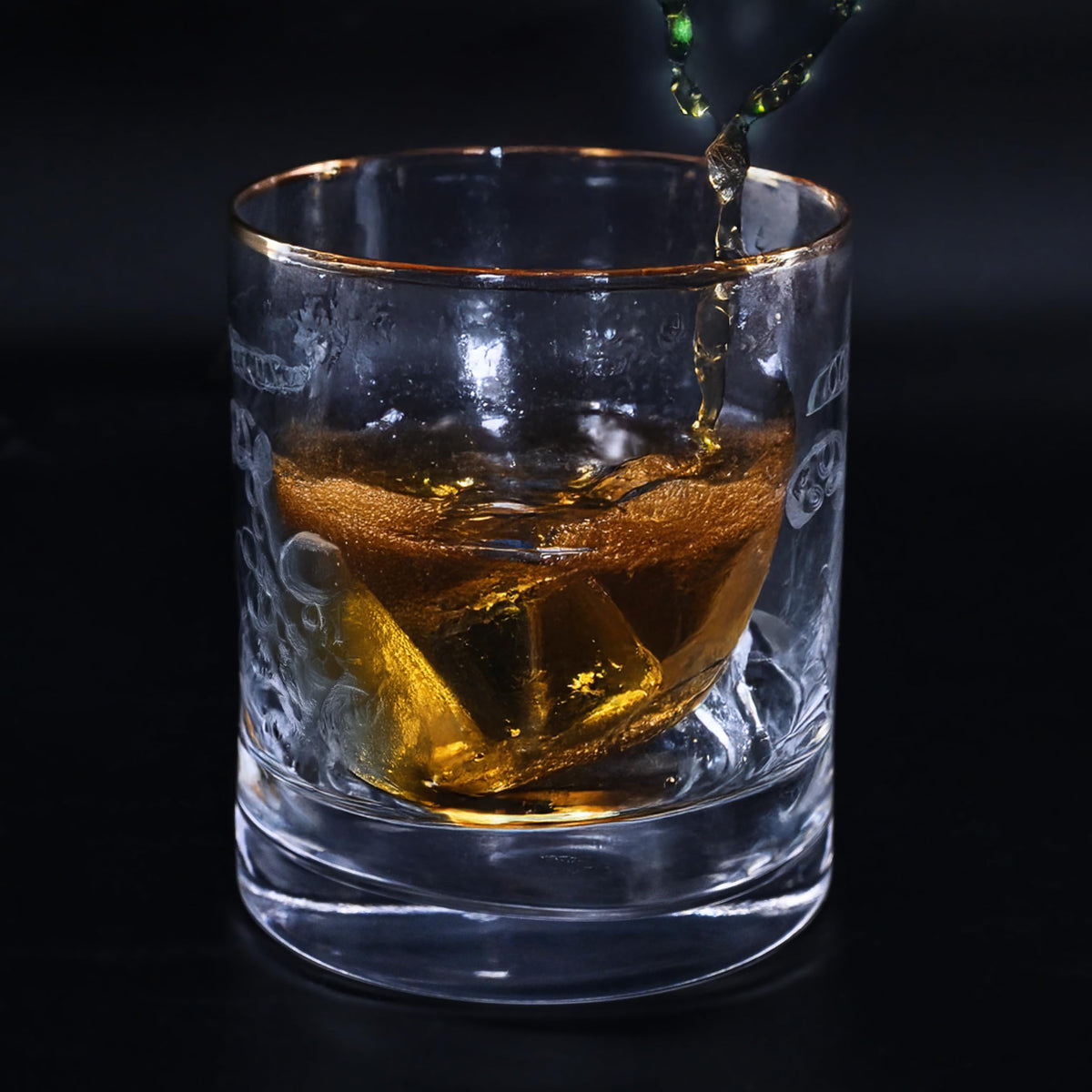 RONA Gold-Rim Whisky Glass, Set of 4 (450 ml)