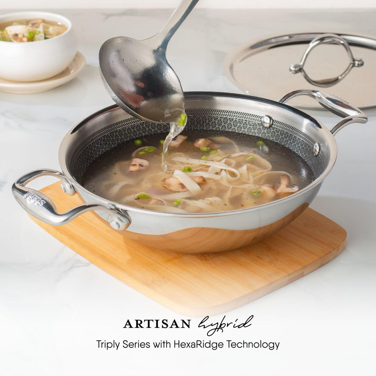 Stahl Artisan Hybrid Triply Non-Stick Small Kadai with Lid – 0.8L