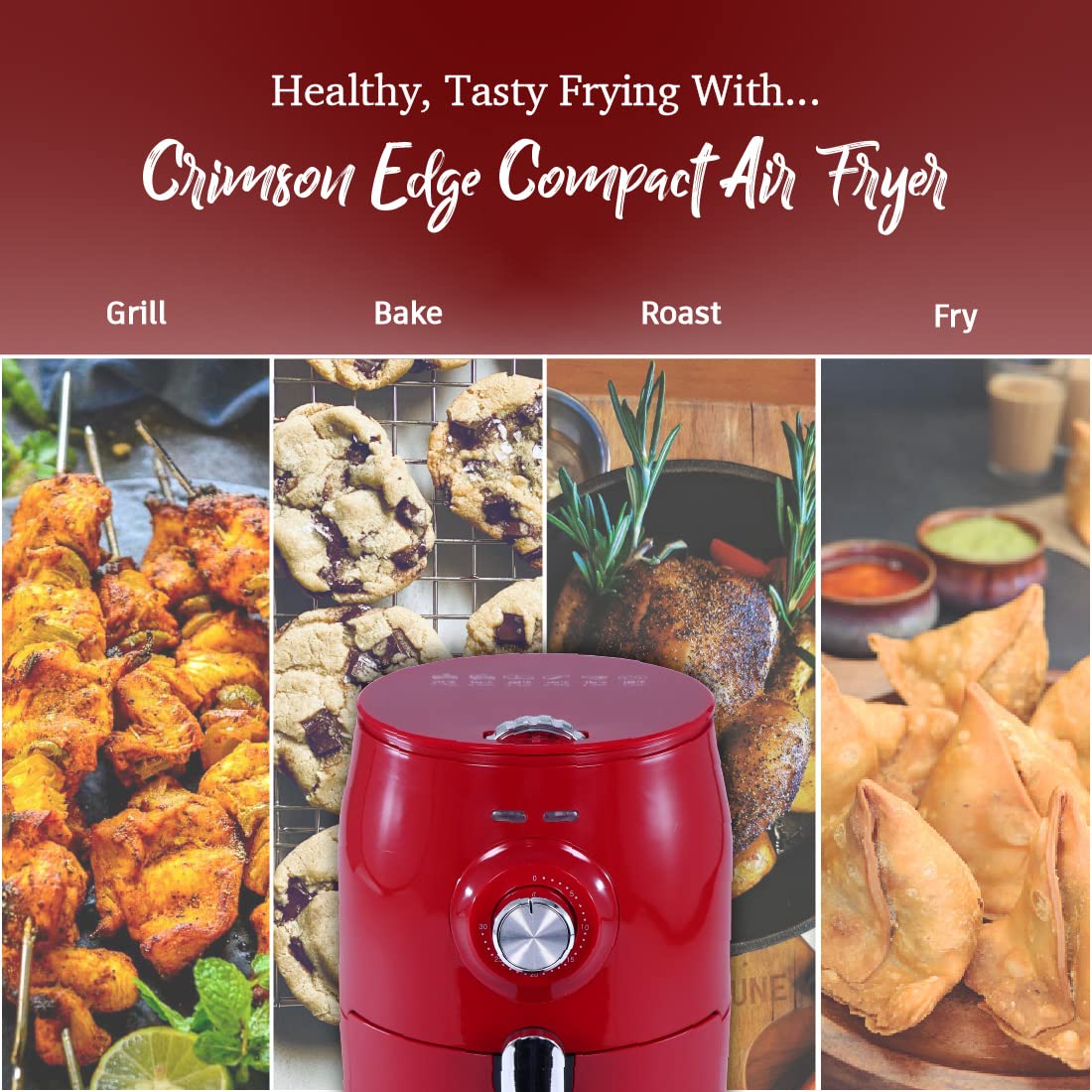 Wonderchef Crimson Edge Air Fryer, Red (1.8L) (1000W)