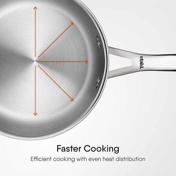 Stahl Artisan Triply Stainless Steel Belly Saucepan with Lid – 1.6L