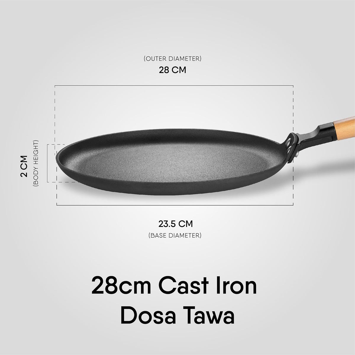 Stahl Blacksmith Signature Cast Iron Dosa Tawa 28 cm