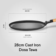 Stahl Blacksmith Signature Cast Iron Dosa Tawa 28 cm