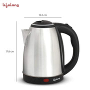 Lifelong LLEK60 Rapid 1.5L Electric Kettle, Silver & Black (1500W)