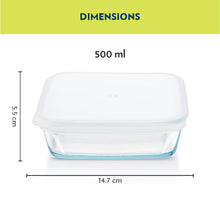 Borosil Square Dish with Plastic Lid (0.8 L)