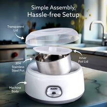 AGARO Classic Portable Yogurt Maker, Grey & White (1.2L)