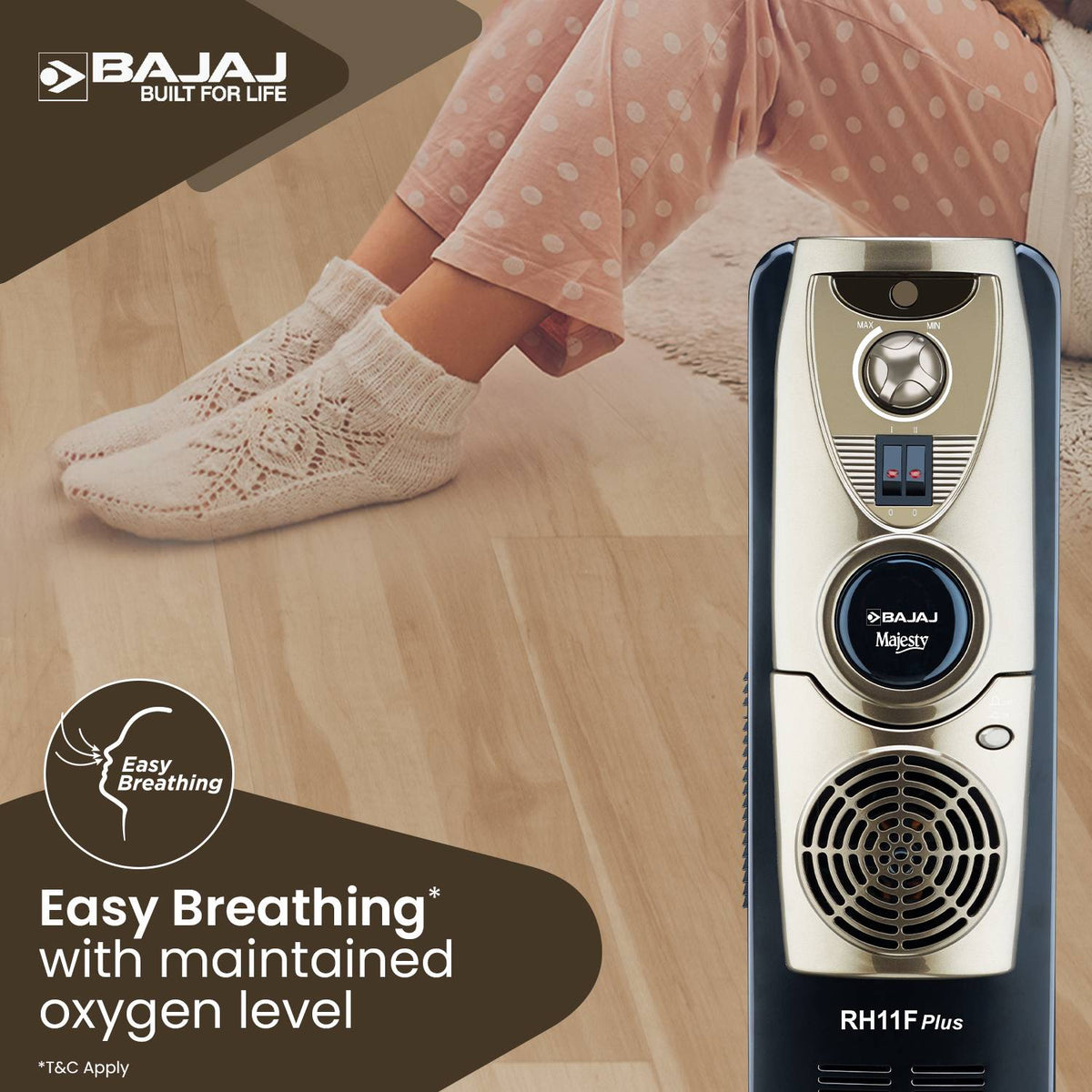Bajaj Majesty RH 11F Plus Oil-filled Room Heater (2500W)