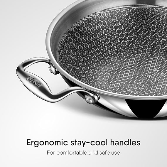 Stahl Artisan Hybrid Triply Non-Stick Small Kadai with Lid – 0.8L