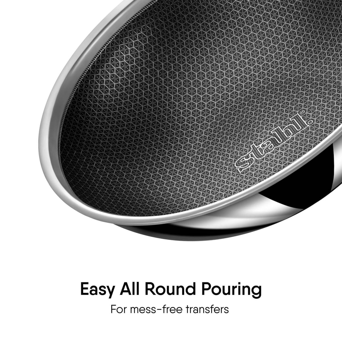 Stahl Triply Stainless Steel Non-Stick Tasla with Lid – 0.8L