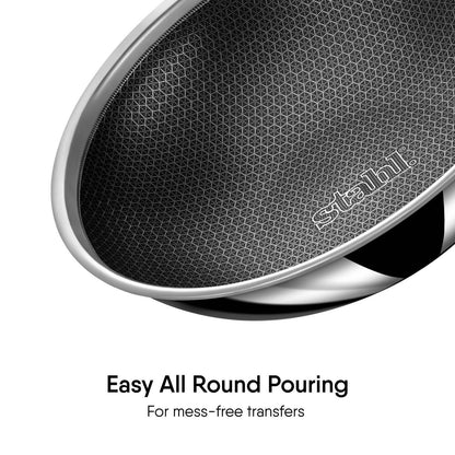 Stahl Triply Stainless Steel Non-Stick Tasla with Lid – 0.8L