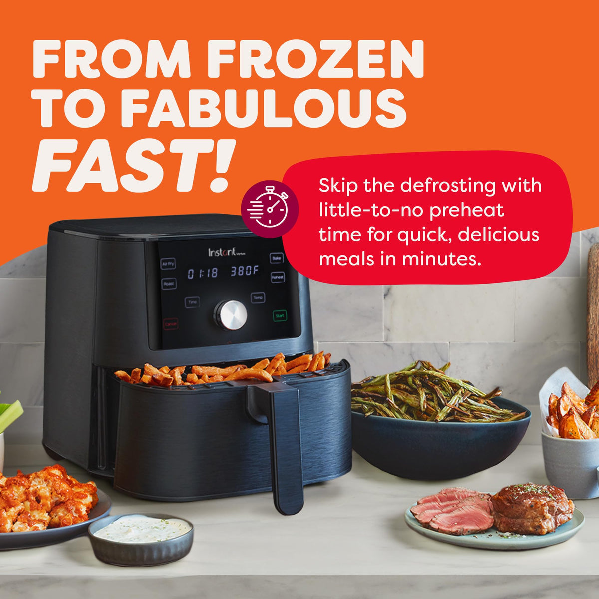 Instant Pot Vortex Air Fryer, Black (4L) (1700W)
