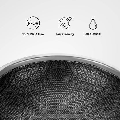 Stahl Triply Stainless Steel Non-Stick Tasla with Lid – 0.8L