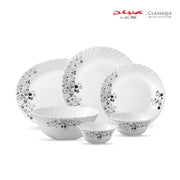 La Opala Diva Classique Mystrio Black Opalware Dinner Set (35 Pieces)