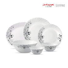 La Opala Diva Classique Mystrio Black Opalware Dinner Set (35 Pieces)