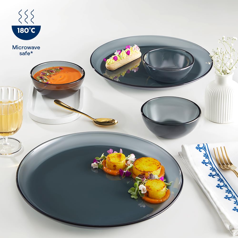 Borosil Aura Ion Glass Dinner Set (20 Pieces)
