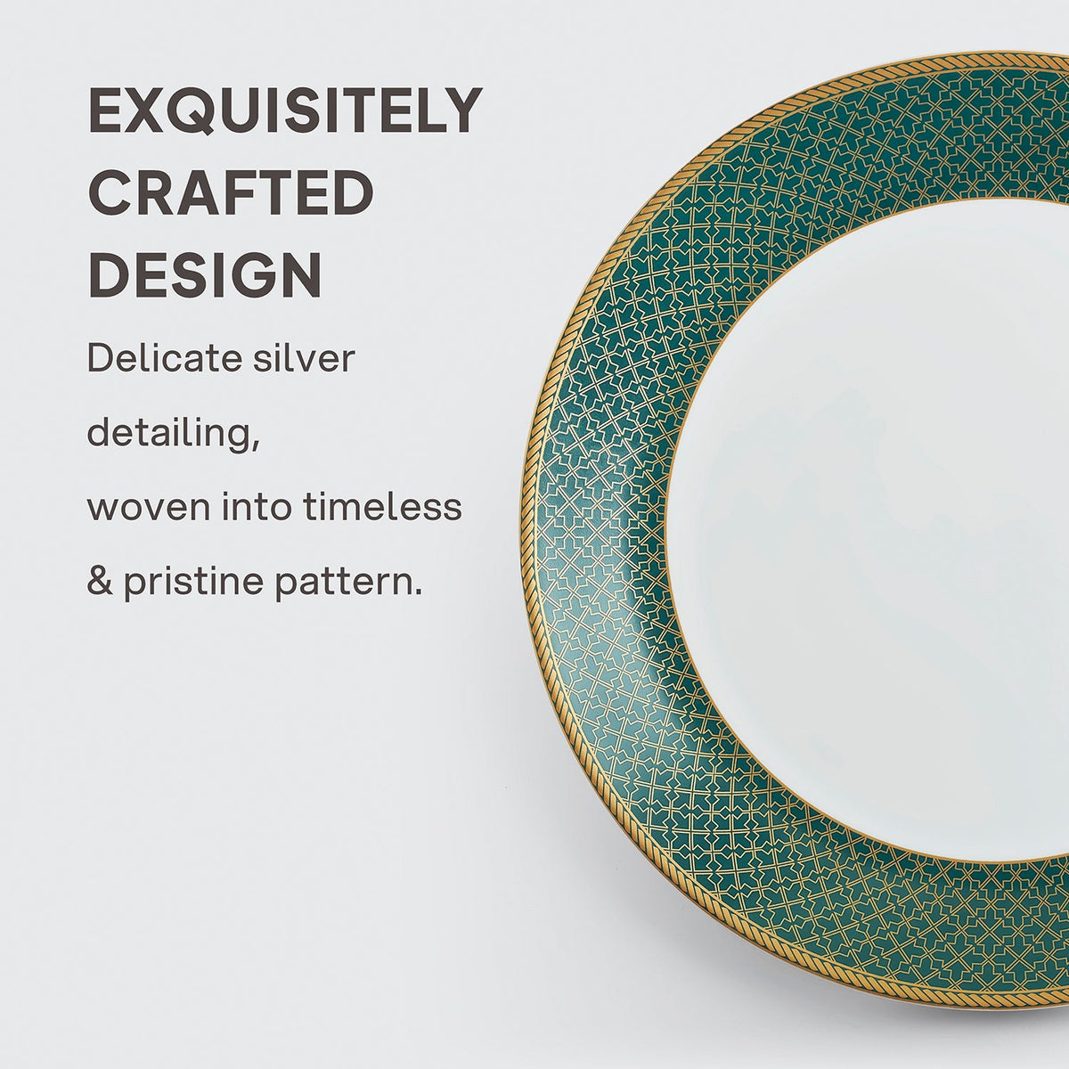 Cello Solitaire Emerald Opalware Dinner Set (35 Pieces)