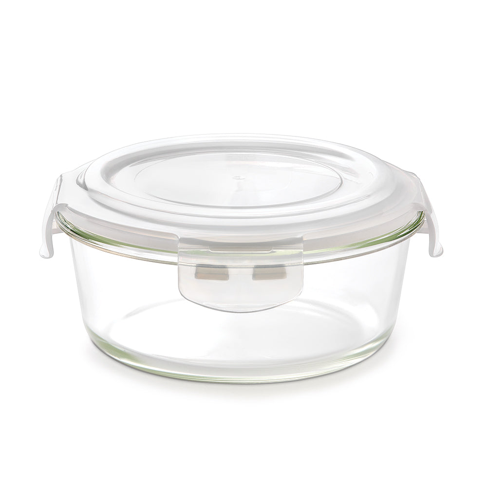 Borosil Klip N Store Round Glass Container (400 ml)