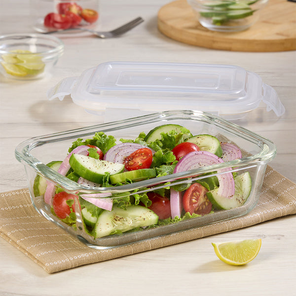 Borosil Klip N Store Rectangle Glass Container (640 ml)
