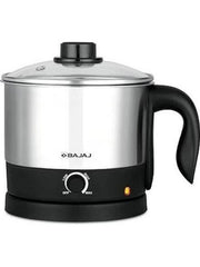 Bajaj KTS Multicook Electric Kettle, Black & Silver (1L)
