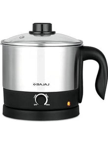Bajaj KTS Multicook Electric Kettle, Black & Silver (1L)