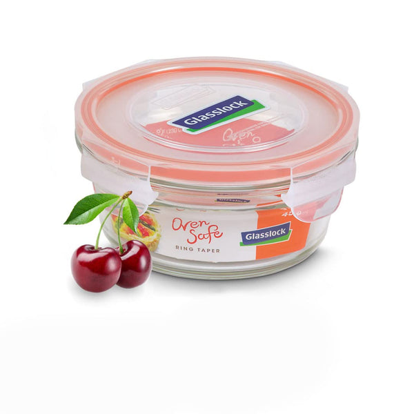Glasslock Ring Taper Round Glass Container (450 ml)
