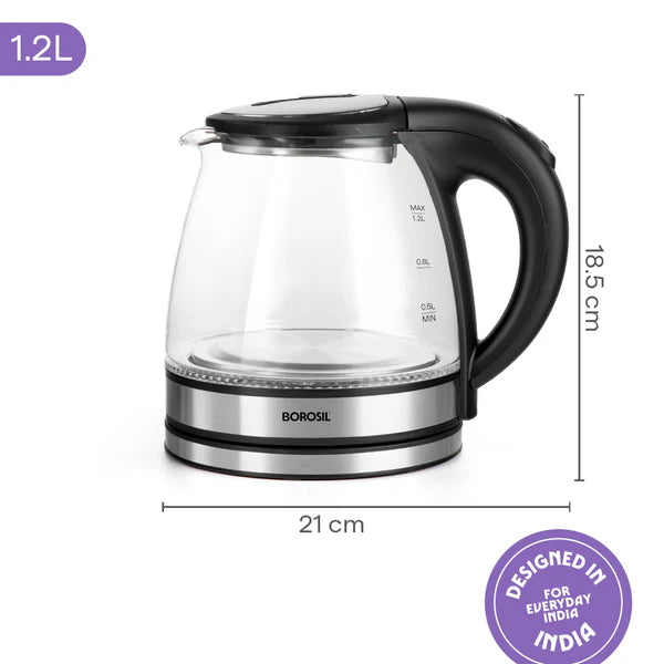 Borosil Crystal 1.2L Electric Glass Kettle