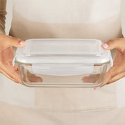 Borosil Klip N Store Rectangle Glass Container (1040 ml)