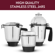 Borosil Silverline 750W Mixer Grinder with 3 Heavy-Duty Stainless Steel Jars