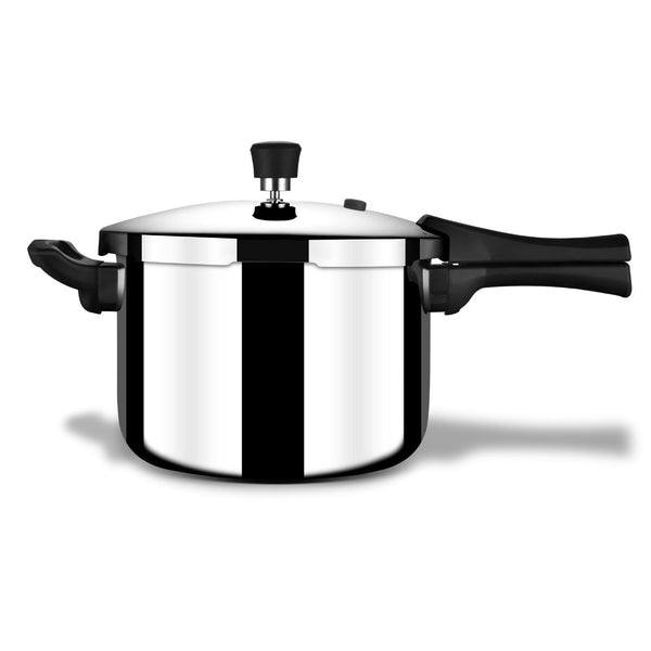 Stahl Xpress 8 Litre Triply Stainless Steel Outer Lid Pressure Cooker ISI Certified Induction Compatible Serves 8–10