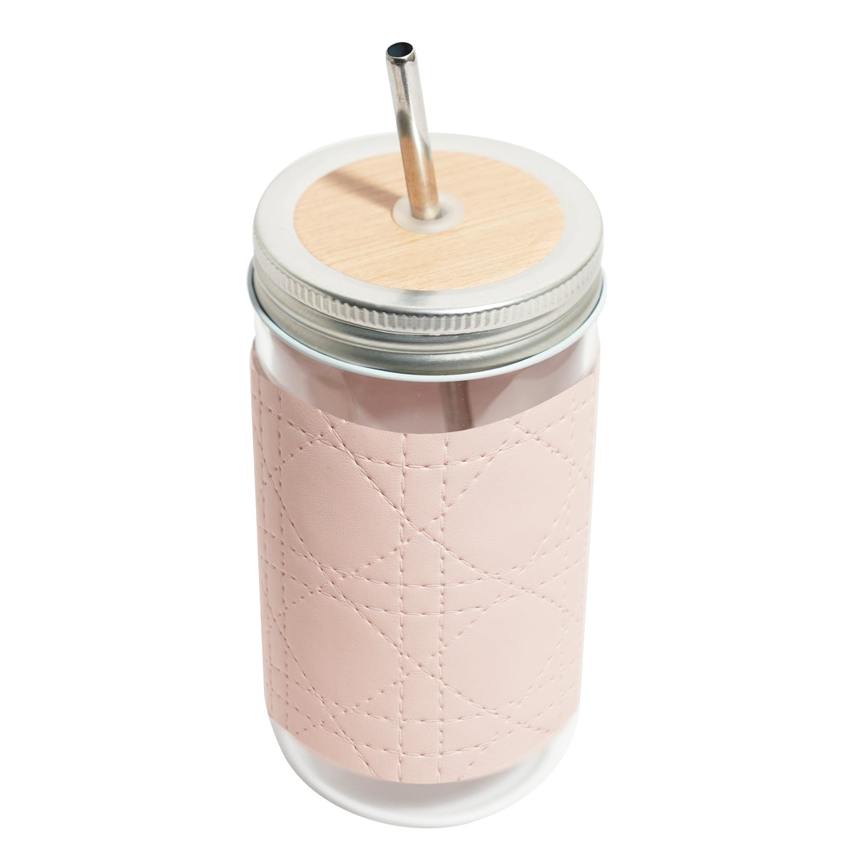Addox Pink Glass Sipper - Side View